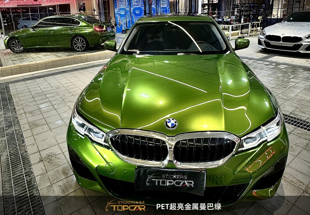 PET Satin Metallic Glossy Mamba Green Car Vinyl Wrap Film: Elevate with Glossy Flair
