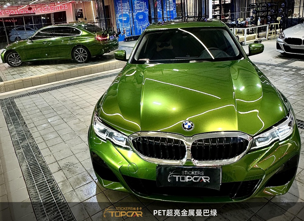 PET Satin Metallic Glossy Mamba Green Car Vinyl Wrap Film: Elevate with Glossy Flair