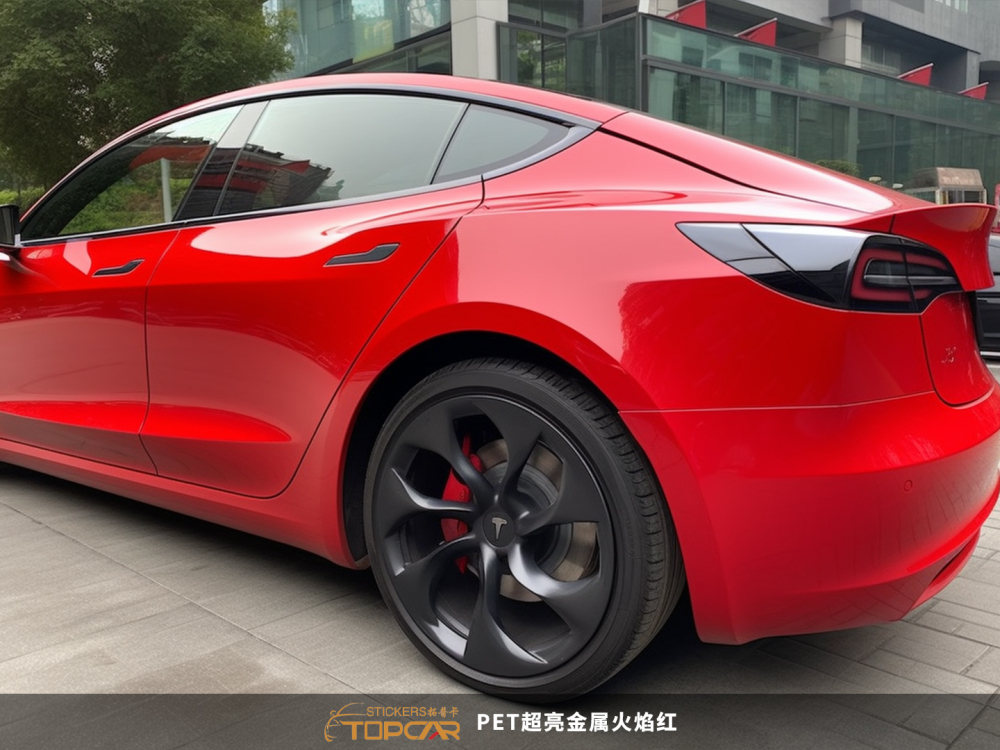 PET Satin Metallic Glossy Fire Red Car Vinyl Wrap Film: Standout Among Vinyl Wrap Gloss Car Auto Wrap