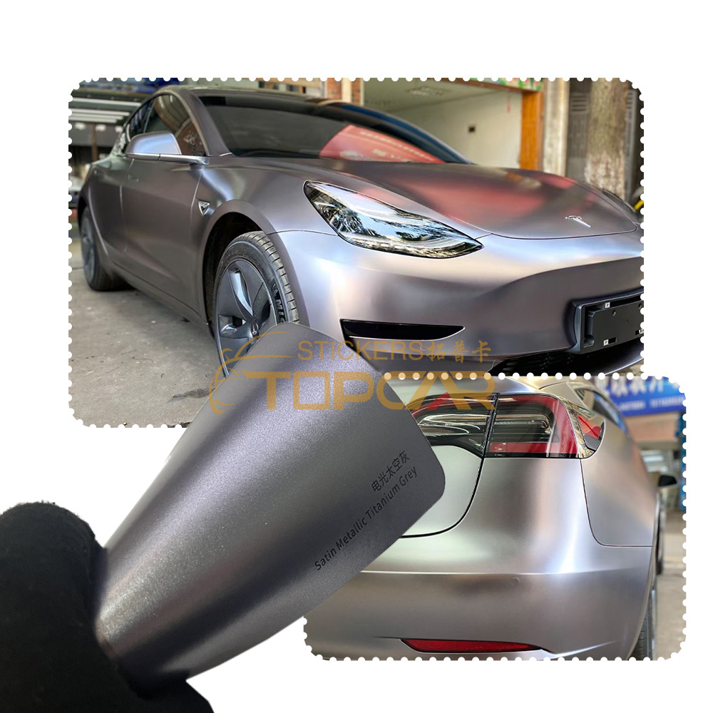 TOPCAR Satin Titanium Grey: Premium Vinyl Wrap Car Choice