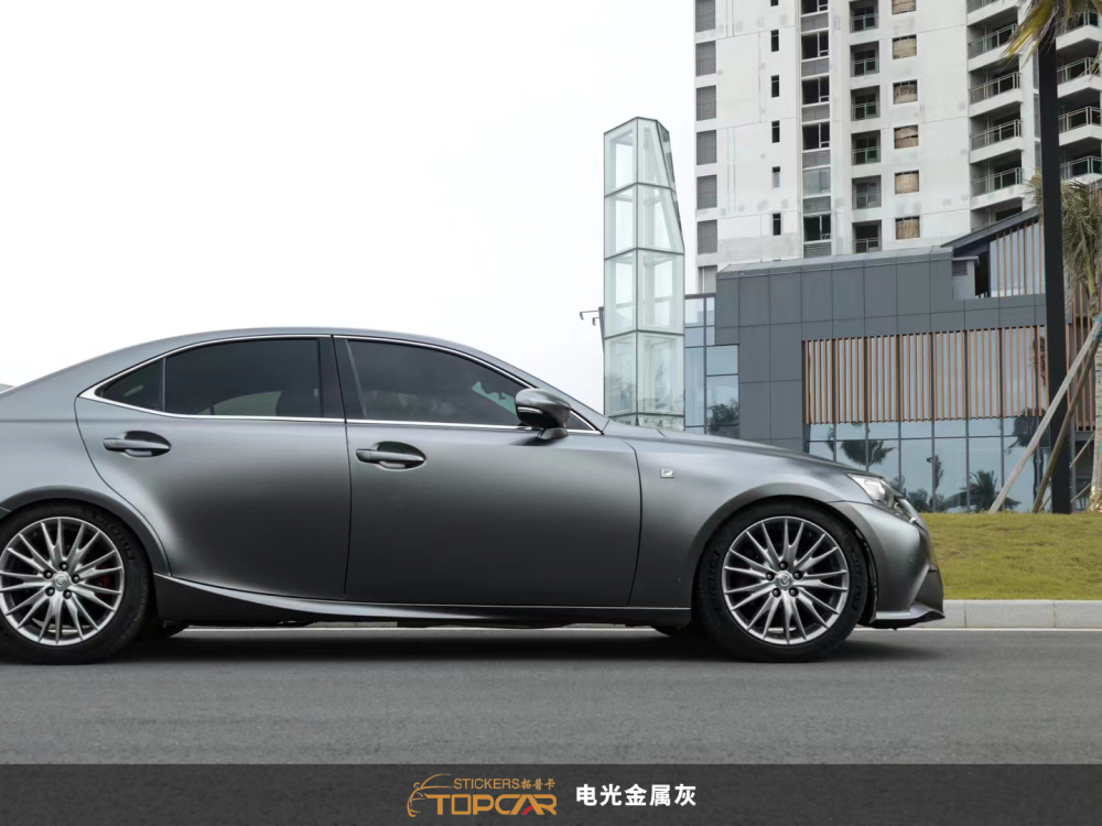 TOPCAR Satin Metallic Gunsmoke Grey Vinyl Wrap Car | Premium Car Wrap Paper