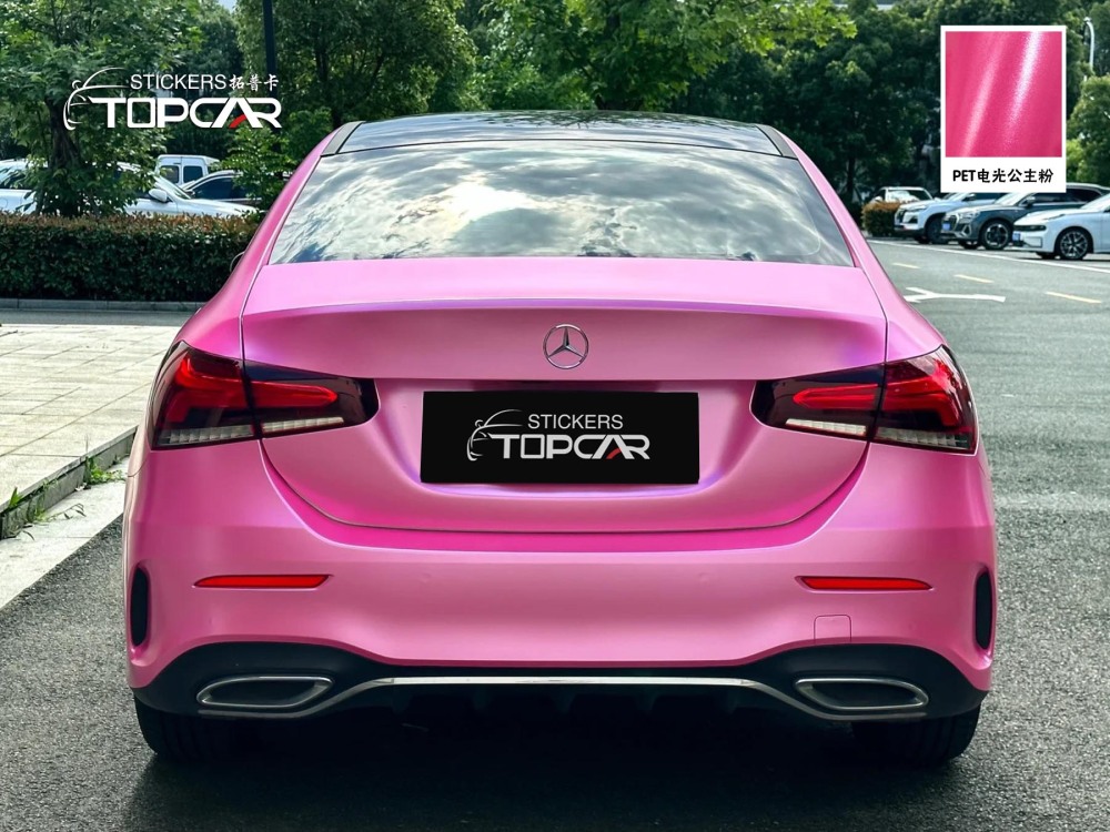 TOPCAR Satin Metallic Pink Vinyl Wrap Reflective Vehicle Sticker – Vinyl Wrap Sale