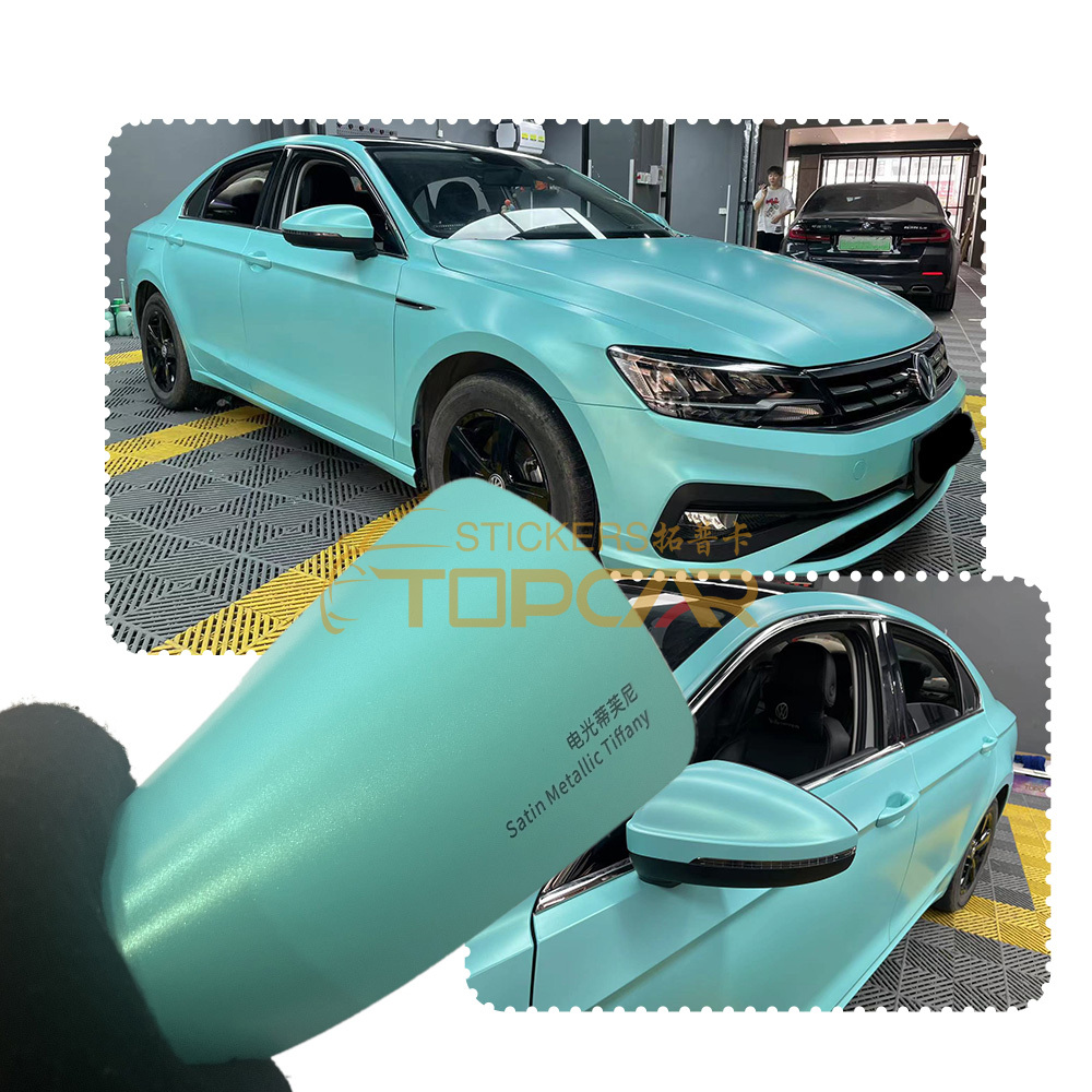 Competitive Car Wraps Prices | TOPCAR Satin Metallic Tiffany via Car Vinyl Wrap Wholesale