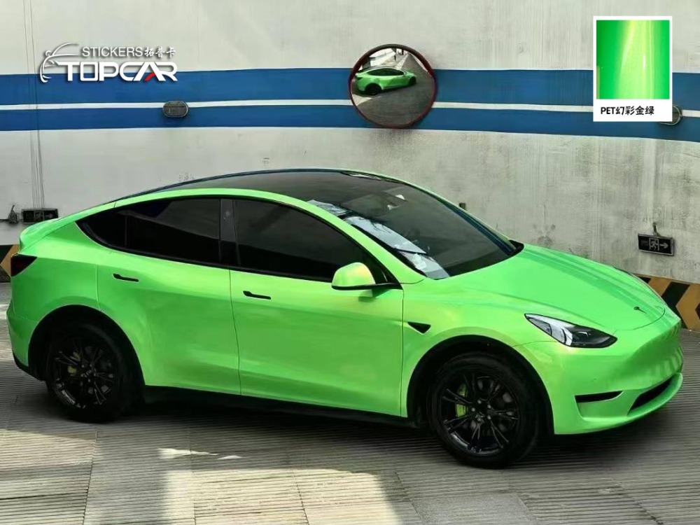 Vibrant Car Wrap Green Colors | TOPCAR Magic Gold Green for Car Wraps for Advertising