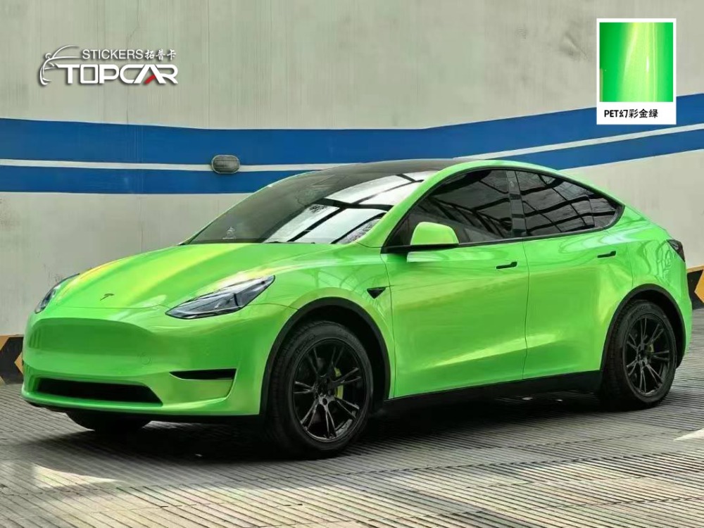 Vibrant Car Wrap Green Colors | TOPCAR Magic Gold Green for Car Wraps for Advertising