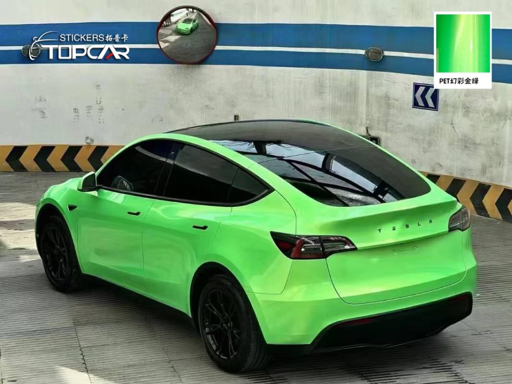 Vibrant Car Wrap Green Colors | TOPCAR Magic Gold Green for Car Wraps for Advertising