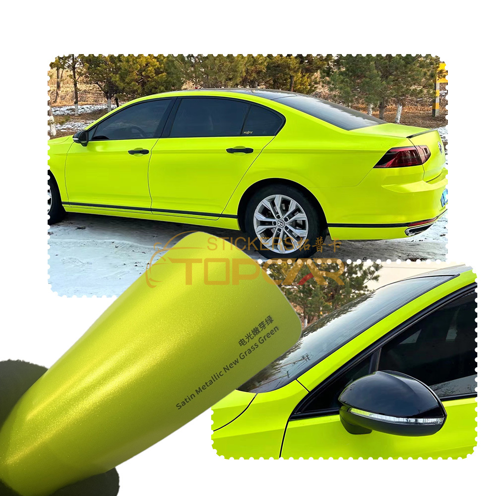 Premium Car Wrap Green Colors | Discover TOPCAR Satin Metallic New Glass Green Car Vinyl Wrap