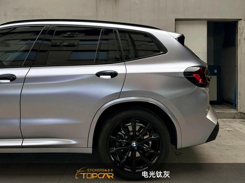 Sophisticated Car Wrap Grey | TOPCAR Satin Metallic Titanium Metal Grey Car Vinyl Wrap