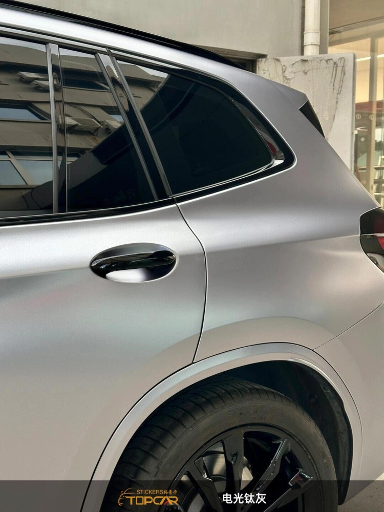 Sophisticated Car Wrap Grey | TOPCAR Satin Metallic Titanium Metal Grey Car Vinyl Wrap