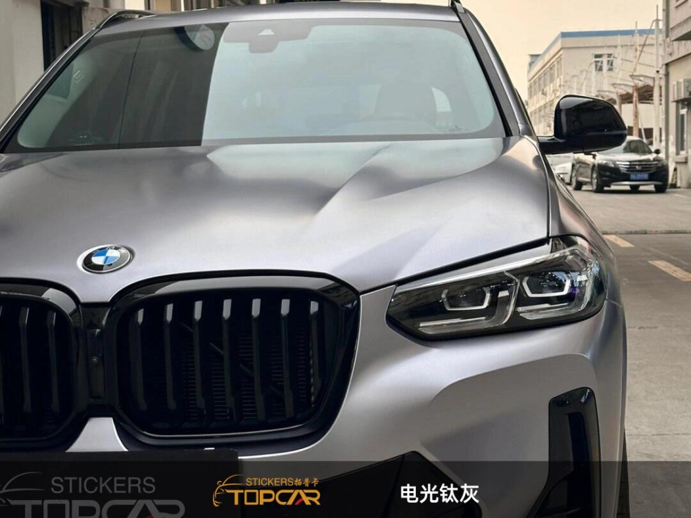 Sophisticated Car Wrap Grey | TOPCAR Satin Metallic Titanium Metal Grey Car Vinyl Wrap