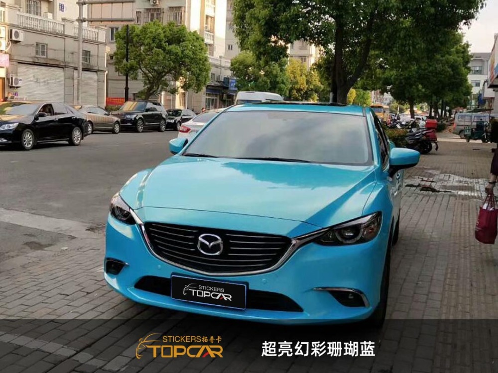 Dynamic Car Wrap Blue | TOPCAR Magic Gold Blue Chameleon in Car Wrap Material Sale