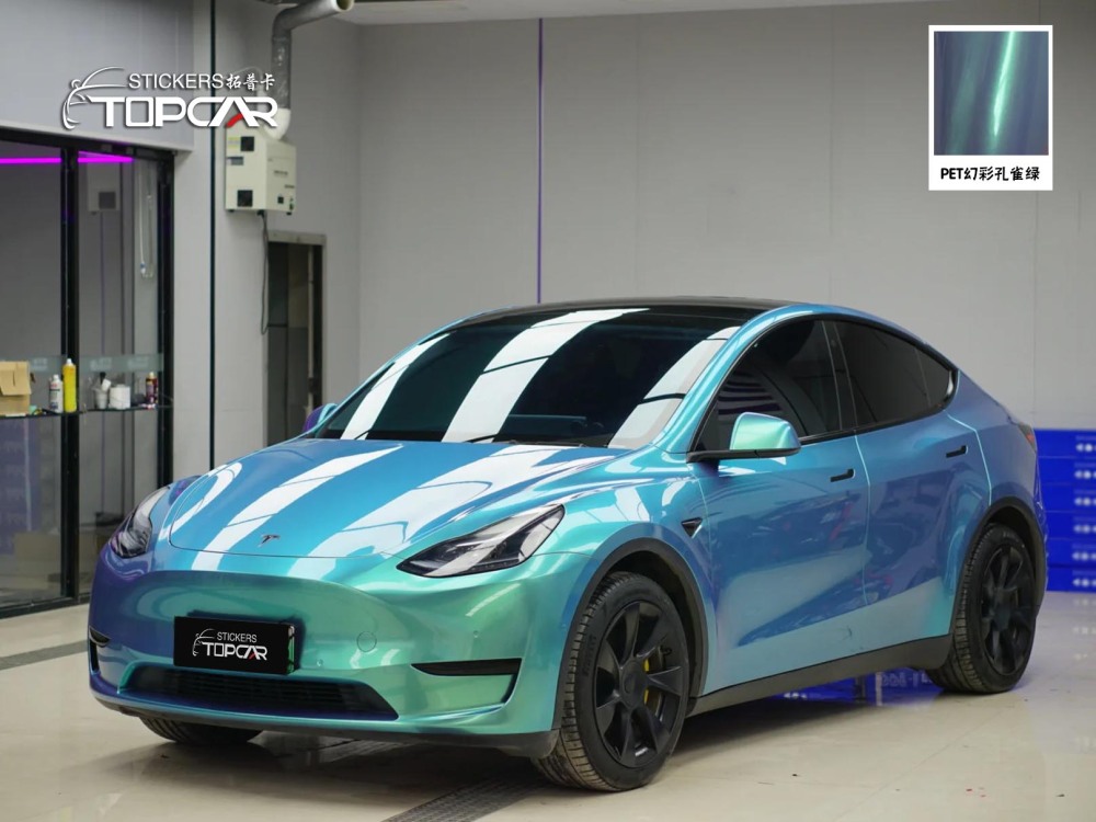 Competitive Car Roof Wrap Price | TOPCAR Magic Gold Malachite Green in Car Wrap Green Colors