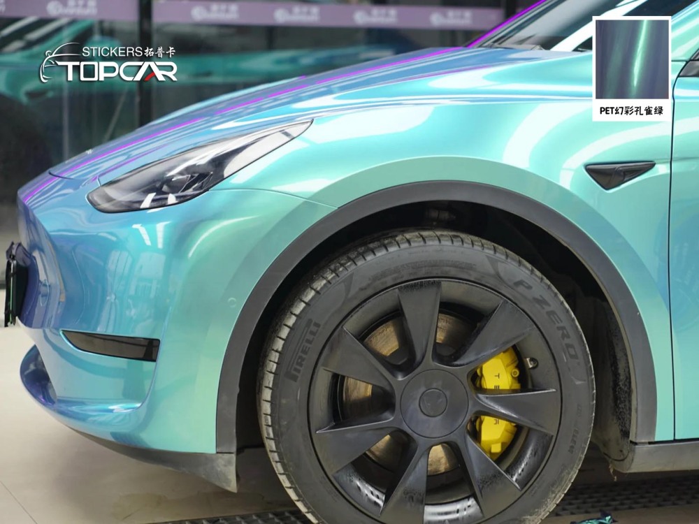 Competitive Car Roof Wrap Price | TOPCAR Magic Gold Malachite Green in Car Wrap Green Colors
