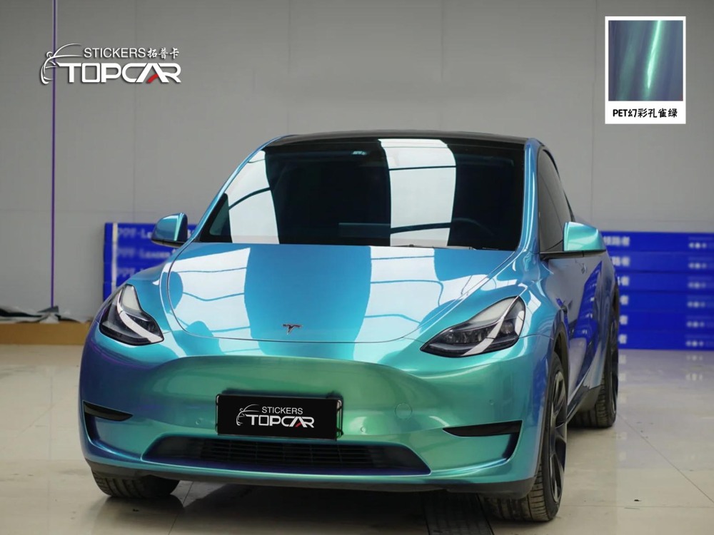 Competitive Car Roof Wrap Price | TOPCAR Magic Gold Malachite Green in Car Wrap Green Colors