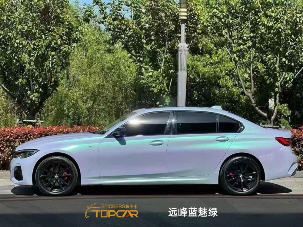 Premium Car Wrap Supplies | TOPCAR Color Shift Metallic Blue White Green from Car Color Change Wrap Vinyl Factory