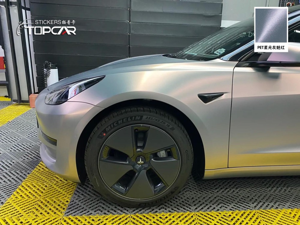Expert Car Wrap Vinyl | TOPCAR Diamond Matte Candy Flip Grey Red from Professional Vinyl Roll Manufacturer
