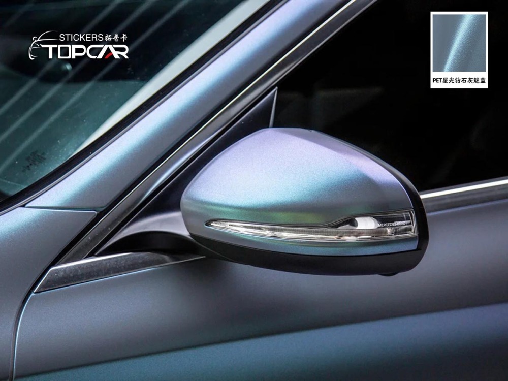 Transform with Wrap Matte Chrome: TOPCAR Diamond Matte Candy Flip Grey Blue by Expert Vinyl Roll Manufacturer