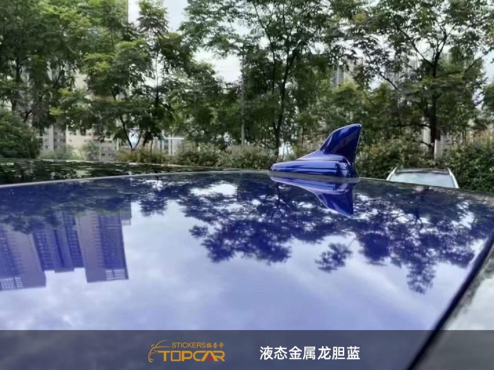 Flawless Car Wrap Vinyl Bubble Free | TOPCAR Liquid Metal Gentian Blue Vinyl Car Wrap