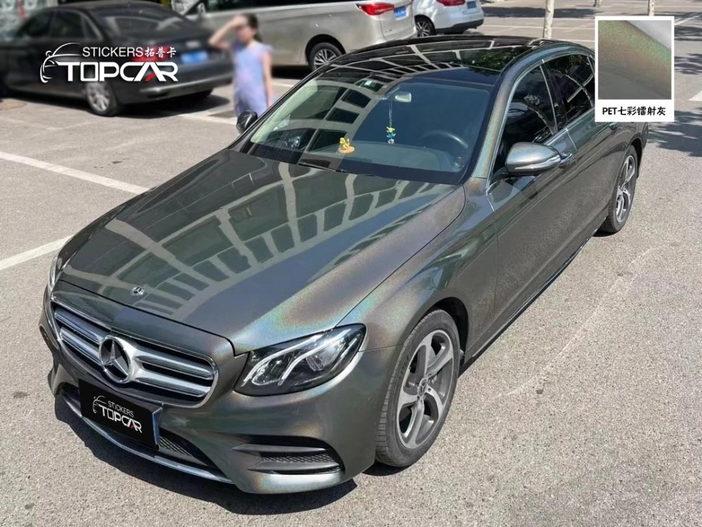 Professional Car Wrap Paper | TOPCAR Diamond Laser Grey for Expert Car Wrappers