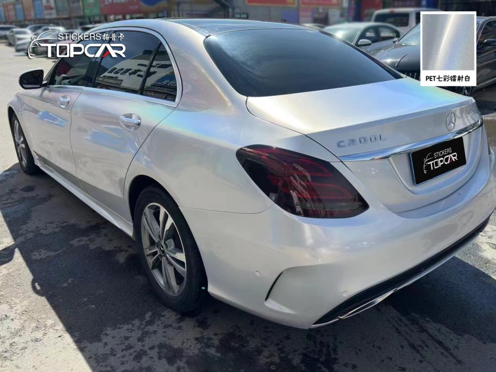 Luminous Car White Wrap | TOPCAR Diamond Laser White Vinyl Wrap Auto