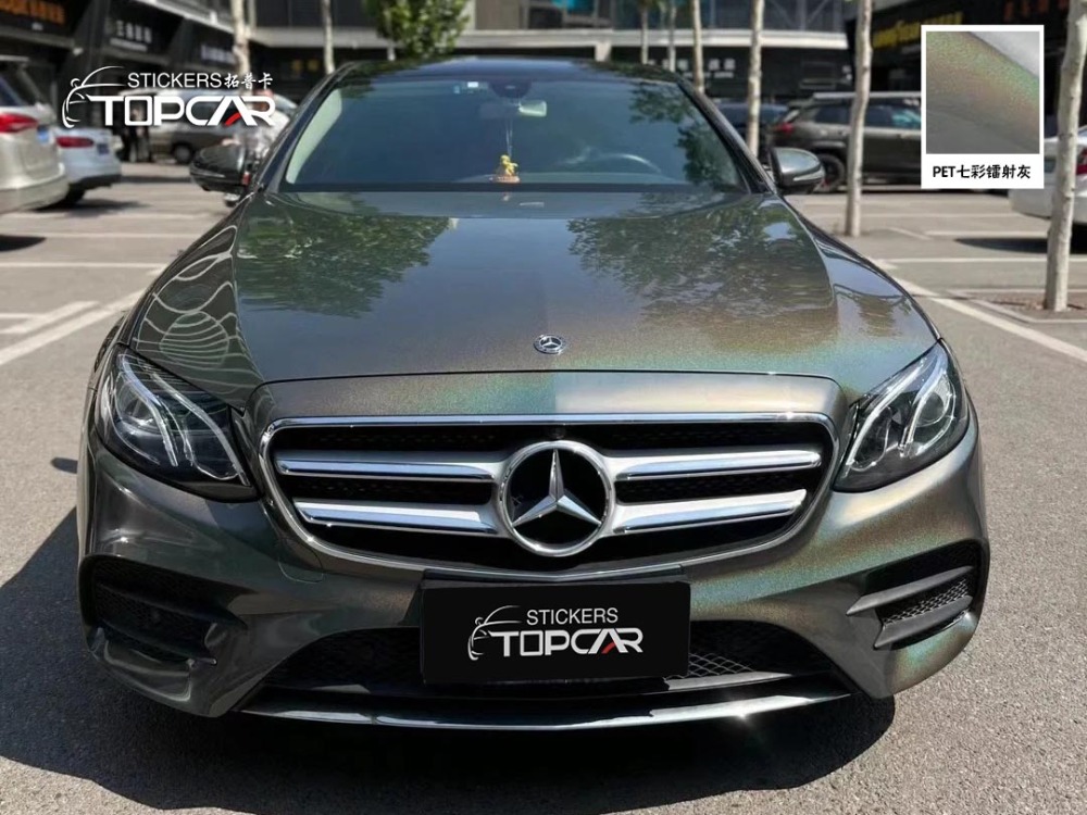 Professional Car Wrap Paper | TOPCAR Diamond Laser Grey for Expert Car Wrappers