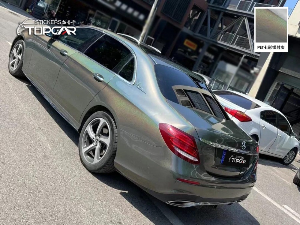 Professional Car Wrap Paper | TOPCAR Diamond Laser Grey for Expert Car Wrappers