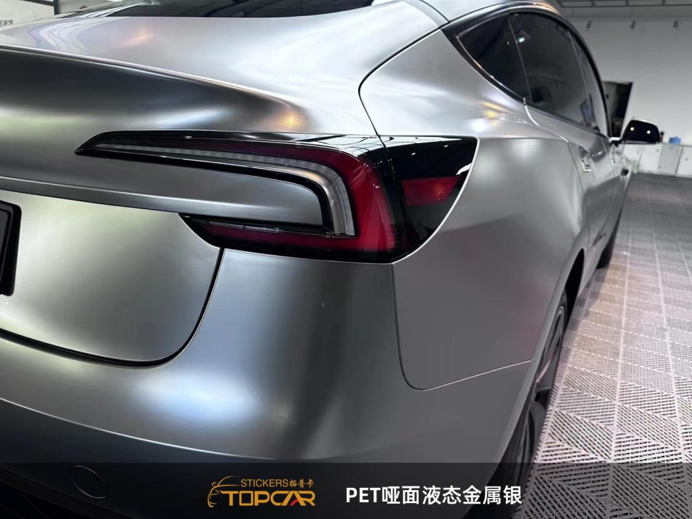 Premium Car Wrap Matte | TOPCAR Liquid Metal Matte Space Silver Car Wrap Vinyl Silver