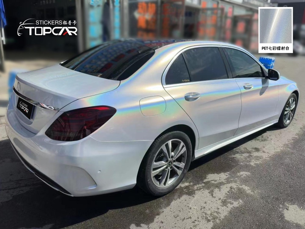 Luminous Car White Wrap | TOPCAR Diamond Laser White Vinyl Wrap Auto