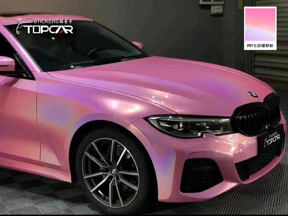Exclusive Car Wrap Vinyl Supplier | TOPCAR Diamond Laser Pink Car Wrap Printed Vinyl