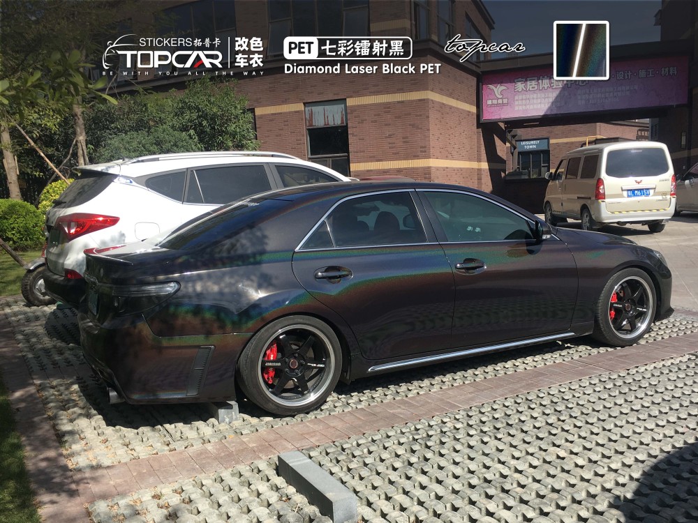 Ultimate Car Wrap Vinyl Film Black | TOPCAR Diamond Laser Black for Professional Car Wrappers