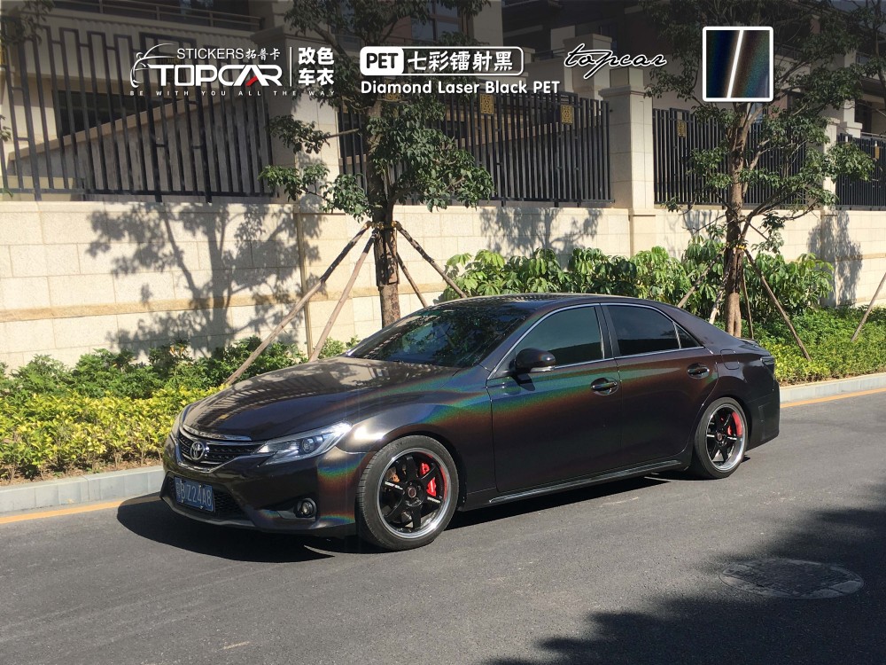 Ultimate Car Wrap Vinyl Film Black | TOPCAR Diamond Laser Black for Professional Car Wrappers