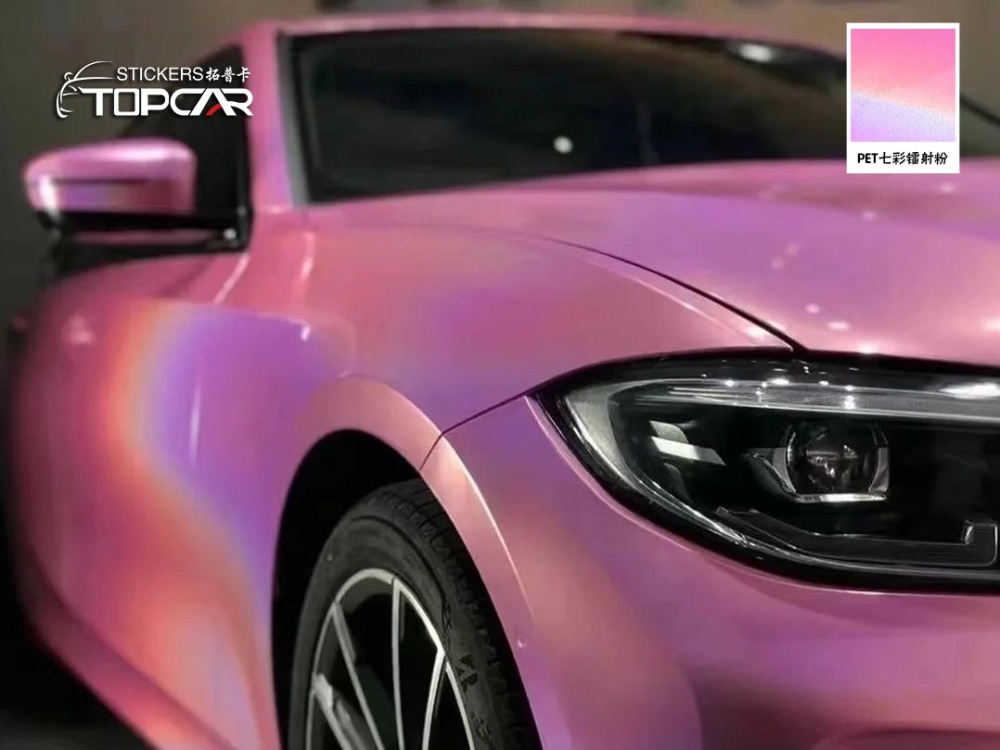 Exclusive Car Wrap Vinyl Supplier | TOPCAR Diamond Laser Pink Car Wrap Printed Vinyl