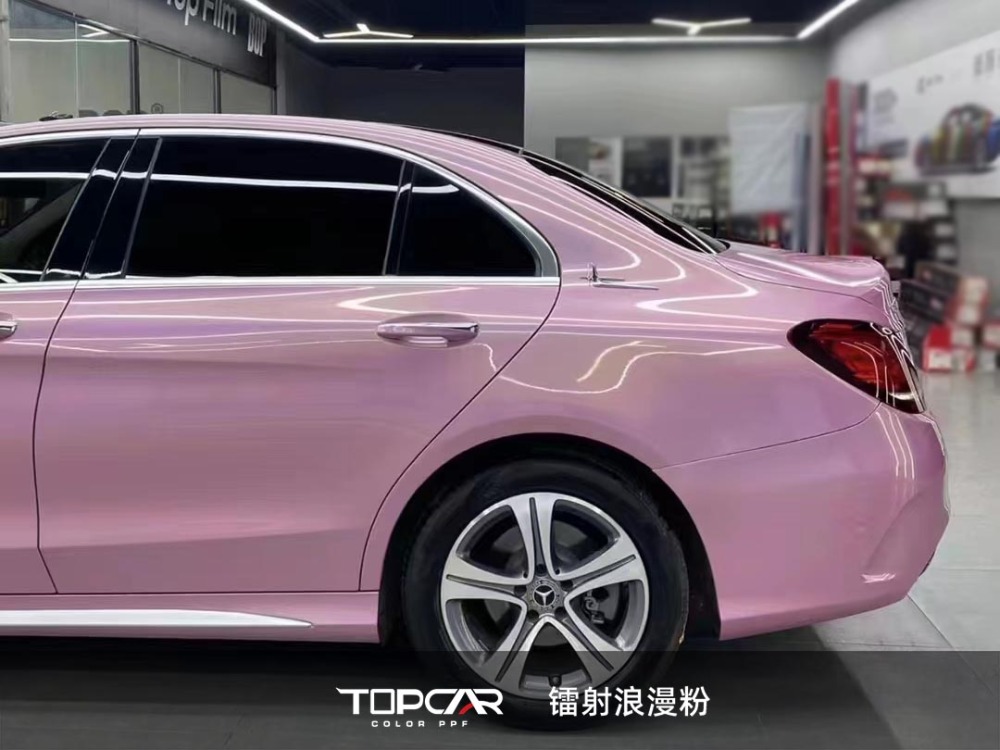 Exclusive Vinyl Car Wrap Wholesale | TOPCAR Diamond Laser Romantic Pink Car Vinyl Sticker Roll