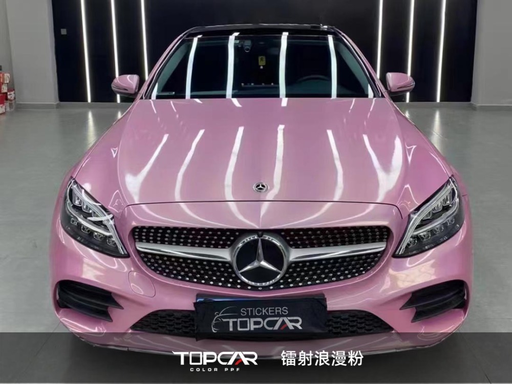 Exclusive Vinyl Car Wrap Wholesale | TOPCAR Diamond Laser Romantic Pink Car Vinyl Sticker Roll