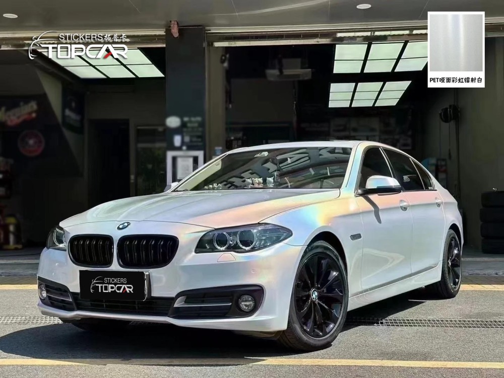 Innovative Car Films Technology in TOPCAR Matte Rainbow Laser White Car Wrap Vinyl Film White