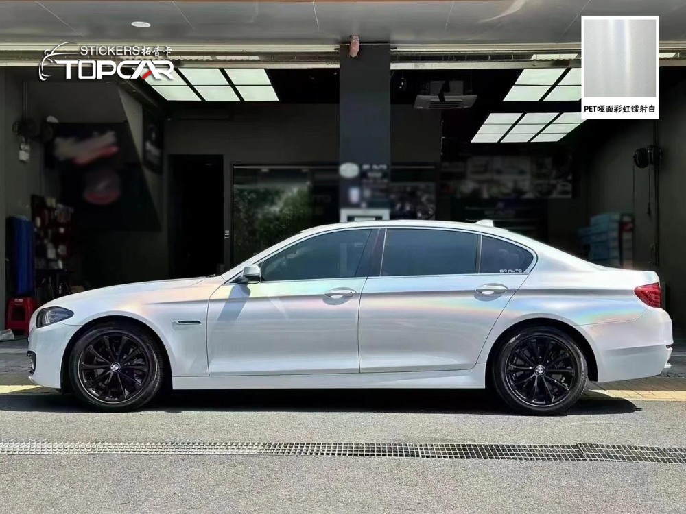 Innovative Car Films Technology in TOPCAR Matte Rainbow Laser White Car Wrap Vinyl Film White