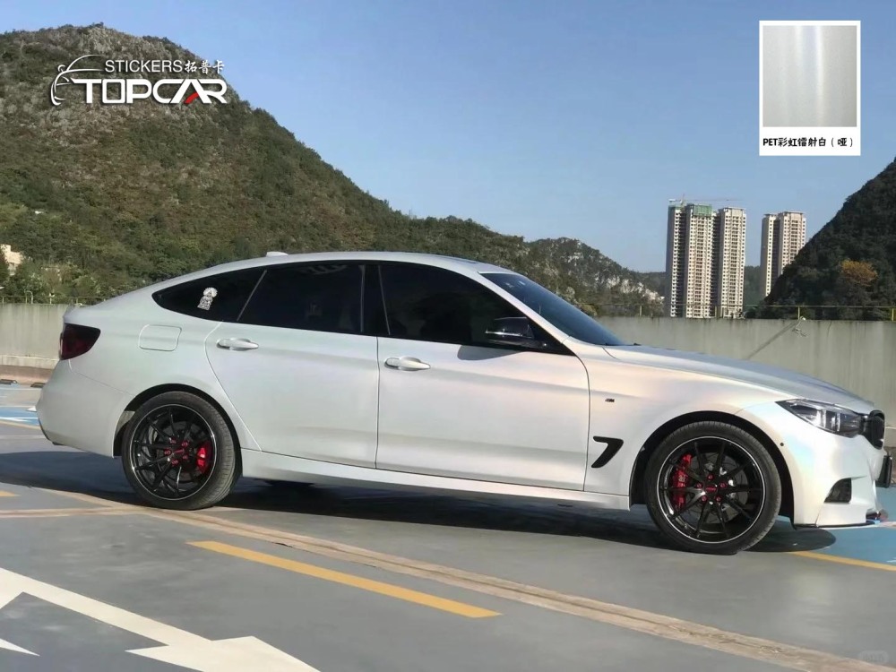 Innovative Car Films Technology in TOPCAR Matte Rainbow Laser White Car Wrap Vinyl Film White