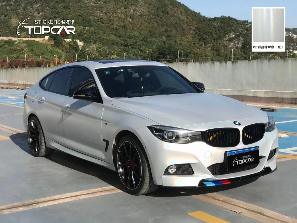 Innovative Car Films Technology in TOPCAR Matte Rainbow Laser White Car Wrap Vinyl Film White