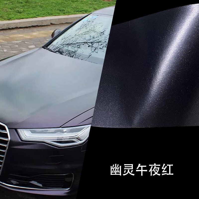 Premium Vinyl Car Wrap Sticker Innovations with TOPCAR Matte Metallic Midnight Red Car Wrap Vinyl Metallic