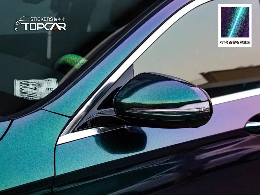 Professional Vinyl Wrapping Vehicles Solutions Featuring TOPCAR Glossy Chameleon Green Blue from Leading Car Color Change Wrap Vinyl Factory