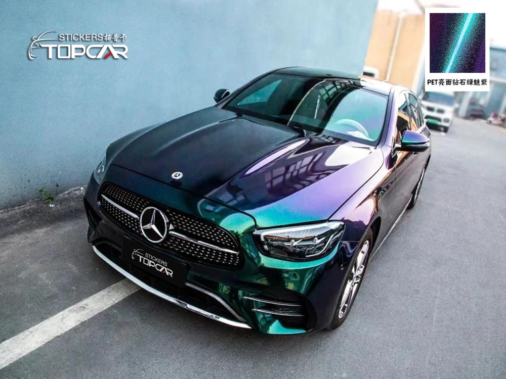 Professional Vinyl Wrapping Vehicles Solutions Featuring TOPCAR Glossy Chameleon Green Blue from Leading Car Color Change Wrap Vinyl Factory