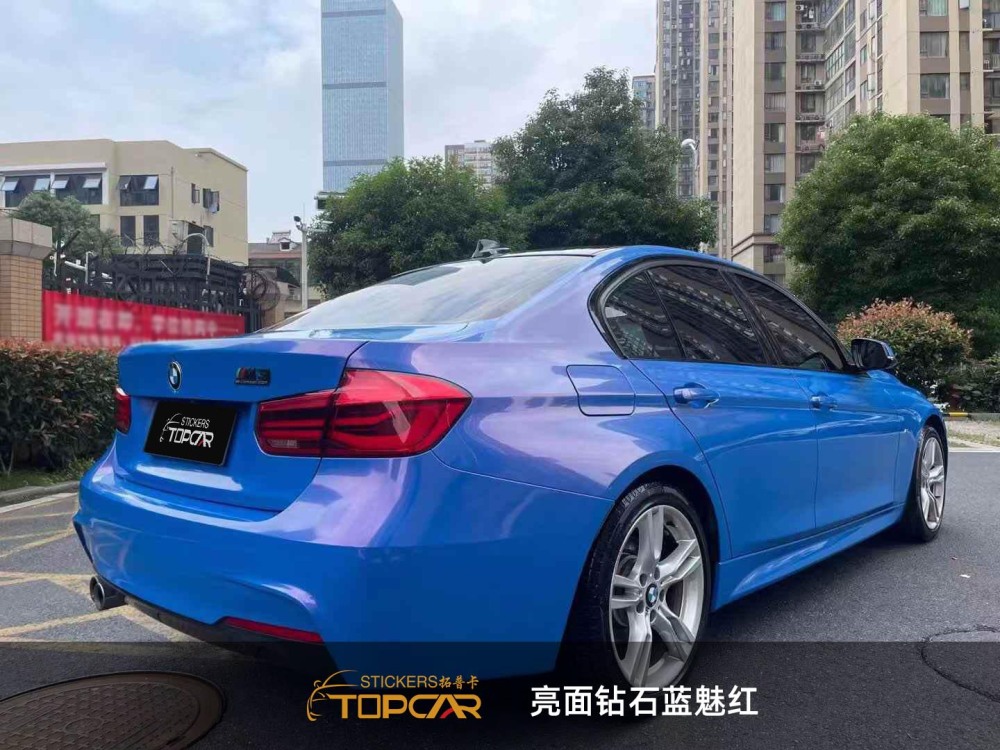 Affordable Vinyl Wrap Cheap Solutions Featuring TOPCAR Glossy Chameleon Blue Red Premium Vinyl Wrap Chameleon