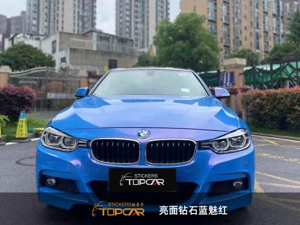 Affordable Vinyl Wrap Cheap Solutions Featuring TOPCAR Glossy Chameleon Blue Red Premium Vinyl Wrap Chameleon