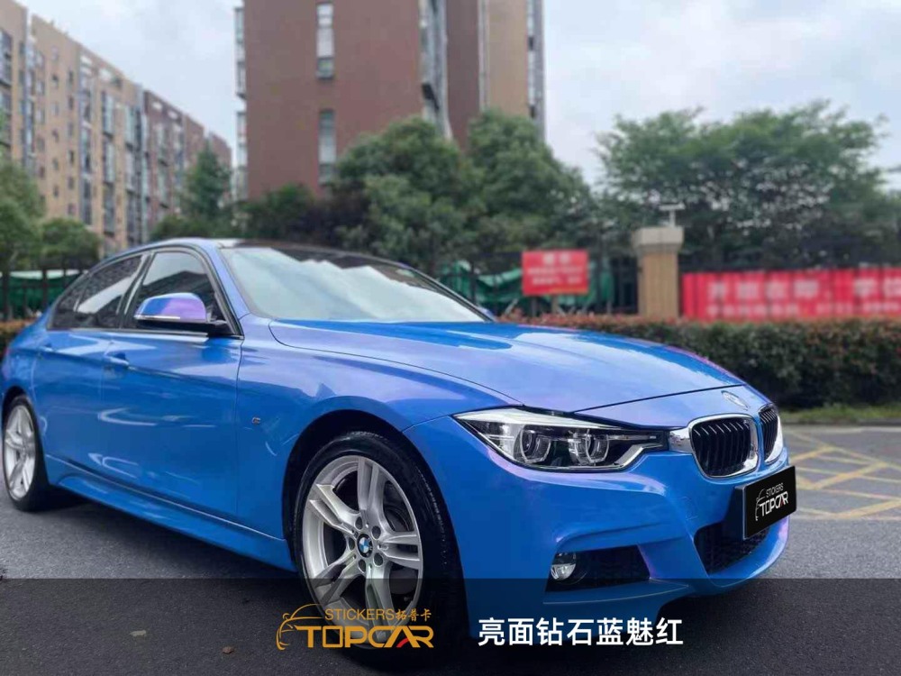 Affordable Vinyl Wrap Cheap Solutions Featuring TOPCAR Glossy Chameleon Blue Red Premium Vinyl Wrap Chameleon