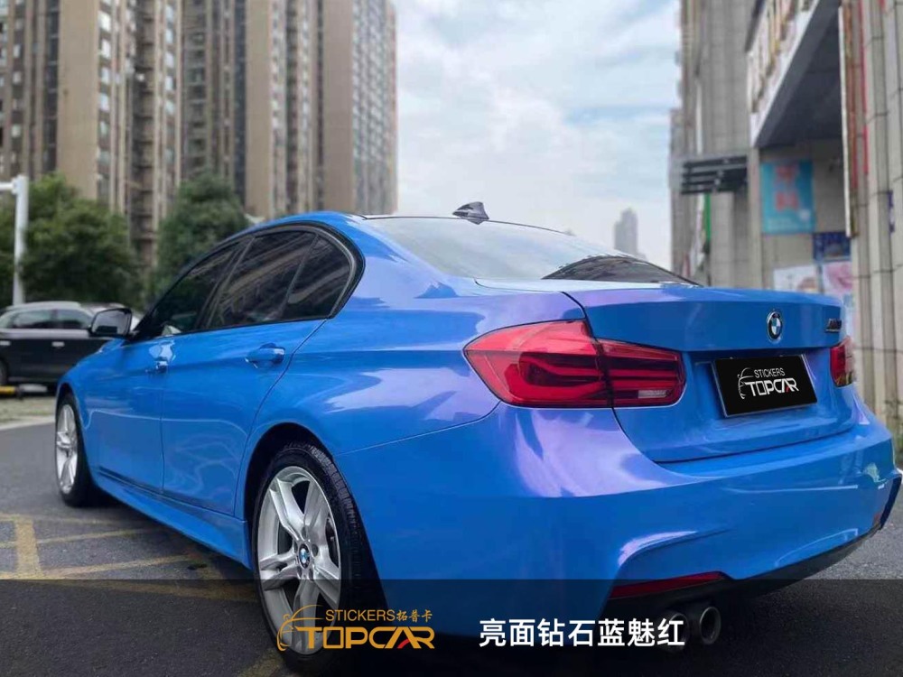 Affordable Vinyl Wrap Cheap Solutions Featuring TOPCAR Glossy Chameleon Blue Red Premium Vinyl Wrap Chameleon