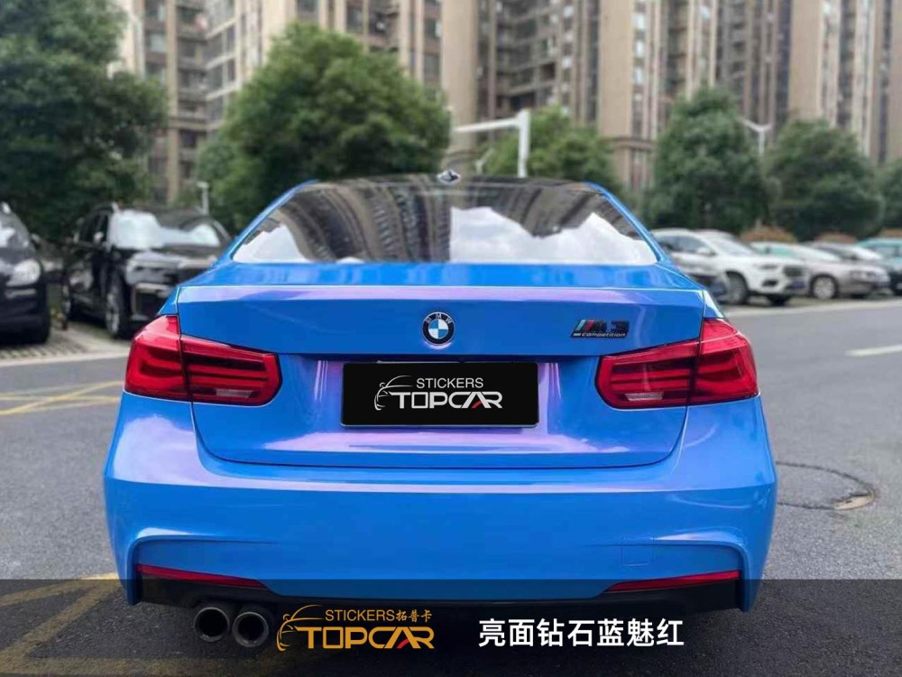 Affordable Vinyl Wrap Cheap Solutions Featuring TOPCAR Glossy Chameleon Blue Red Premium Vinyl Wrap Chameleon
