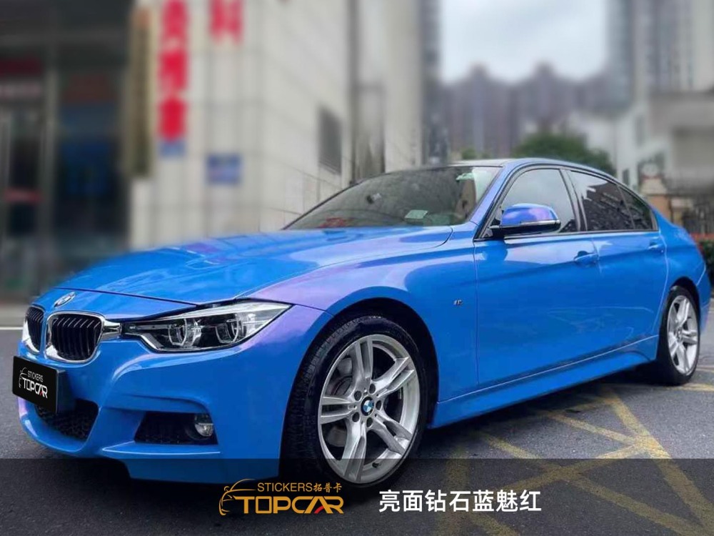 Affordable Vinyl Wrap Cheap Solutions Featuring TOPCAR Glossy Chameleon Blue Red Premium Vinyl Wrap Chameleon