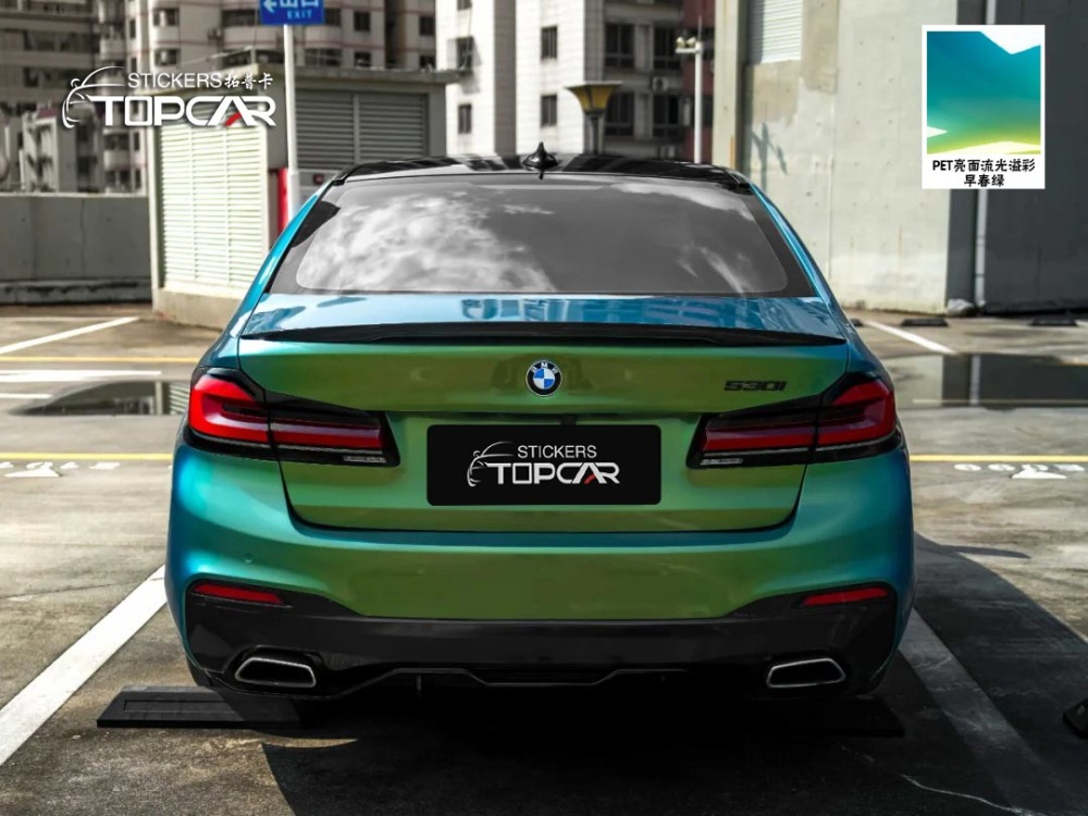 Expanding Car Wrap Green Colors Collection with TOPCAR Glossy Chameleon Spring Green for Professional Car Wrap Business