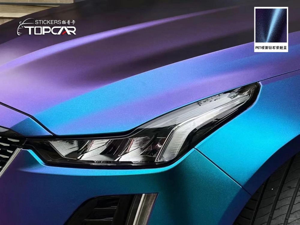 Sophisticated Car Color Film Innovations with TOPCAR Matte Chameleon Purple Blue Premium Car Chameleon Vinyl Stickers
