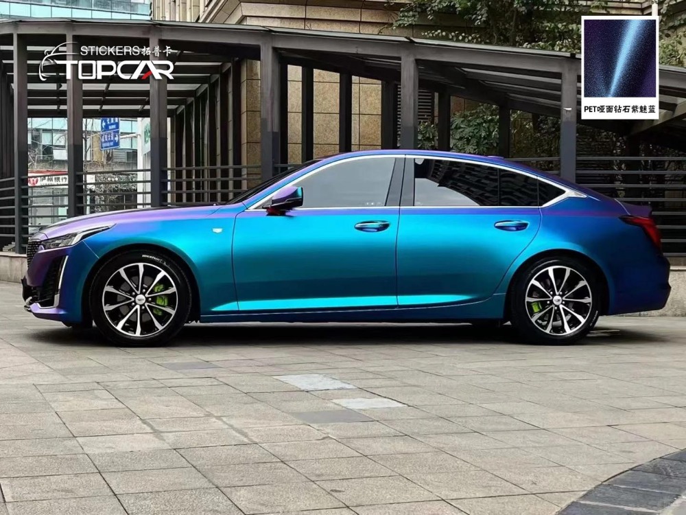 Sophisticated Car Color Film Innovations with TOPCAR Matte Chameleon Purple Blue Premium Car Chameleon Vinyl Stickers